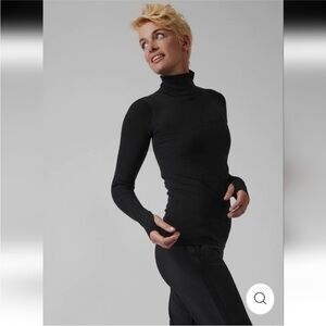 ATHLETA Foresthill Ascent Seamless Turtleneck Black XS